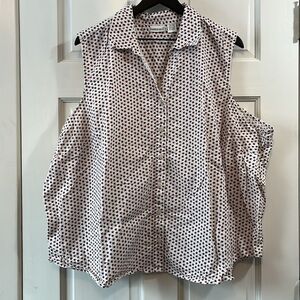 Fashion Bug Sleeveless Button Down w/ Americana Stars Pattern - Size 30/32